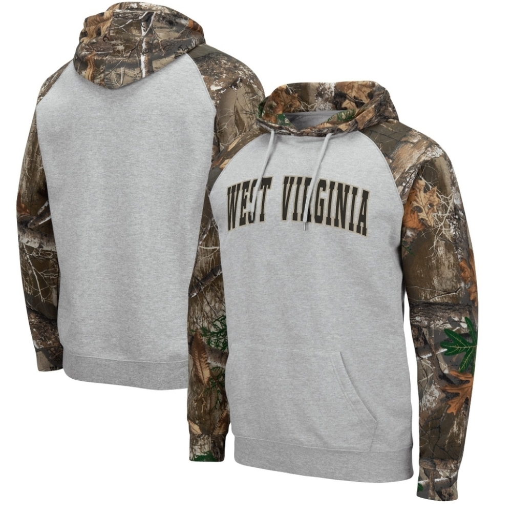 West Virginia Mountaineers Colosseum Arch & Logo Raglan Pullover Hoodie Realtree